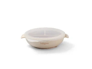 BabyOno babatányér - tapadó aljú, fedeles, 3 rekeszes bézs 1661/03