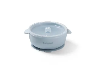BabyOno babatányér - tapadó aljú, fedeles, mély kék 1662/01