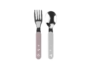 BabyOno evõeszköz-készlet - rozsdamentes acél szürke szív/papírrepülõ 1065/02