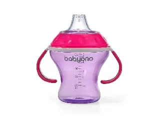 BabyOno itatópohár - csöpögésmentes puha csõrrel 3hó 180ml pink 1456/02