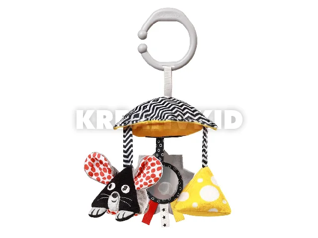 BabyOno játék babakocsira kontrasztos színekben MOUSE 1678