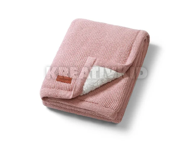 BabyOno takaró pamut/sherpa kötött 75x100cm rózsaszín 1659/01