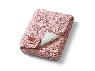 BabyOno takaró pamut/sherpa kötött 75x100cm rózsaszín 1659/01