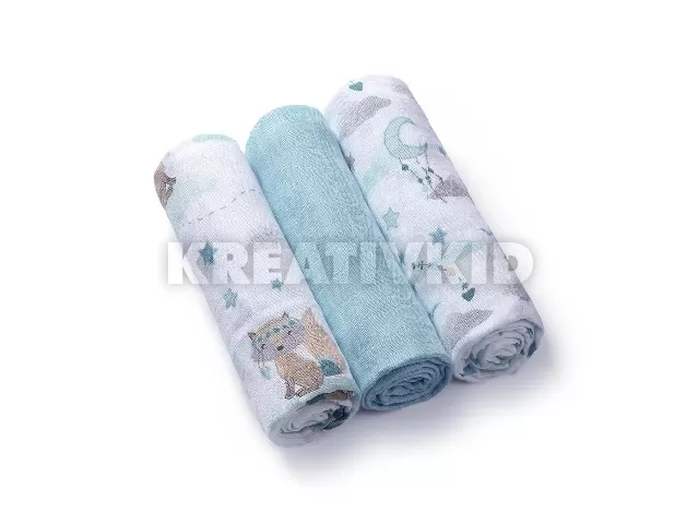 BabyOno textilpelenka színes 3db bambusz világoskék 397/12