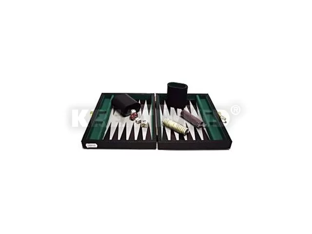 Backgammon, 23x17 cm fekete műbőr - 604066