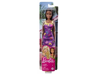 Barbie: barna hajú baba lila ,pillangós ruhában