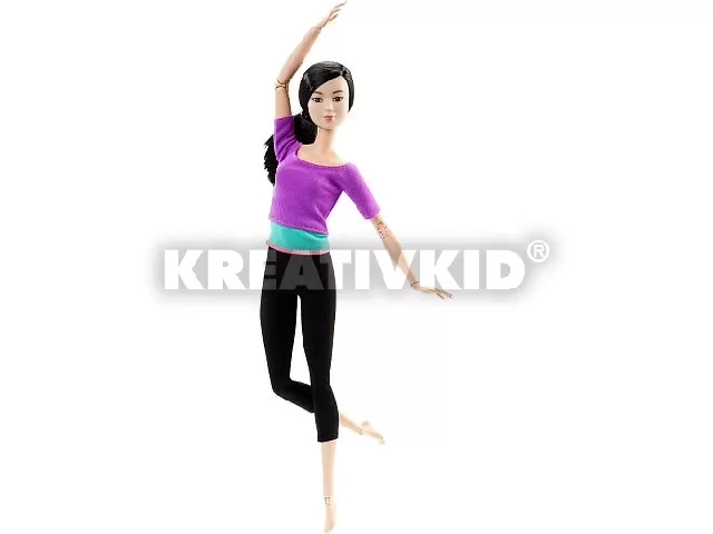 Barbie hajlékony jógababa - fekete hajú