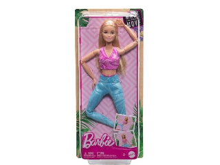 Barbie hajlékony jógababa szőke, kék nadrágban 