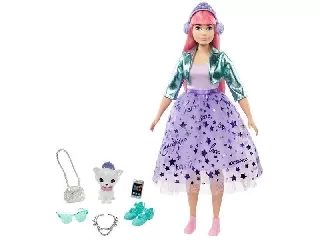 Barbie: Hercegnő kaland - Rózsaszín hajú baba kiscicával