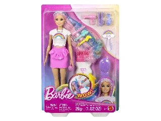 Barbie tündöklő szivárványhaj baba