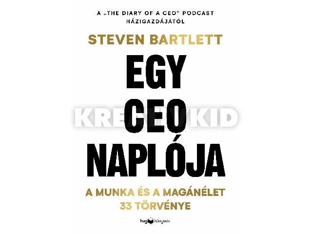 BARTLETT, STEVEN: EGY CEO NAPLÓJA - A MUNKA ÉS A MAGÁNÉLET 33 TÖRVÉNYE