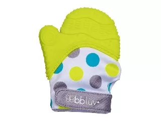 bblüv bébikesztyû szilikonos rágókával Glüv Lime