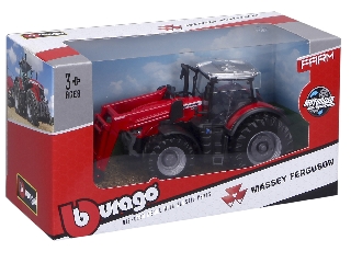 Bburago 10 cm traktor - Massey Ferguson markolóval