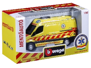 Bburago magyar mentőautó - Volkswagen Crafter 1:50