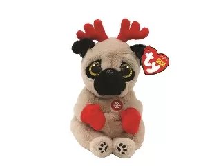 Beanie Babies plüss figura MITTENS, 15 cm - barna kutya 