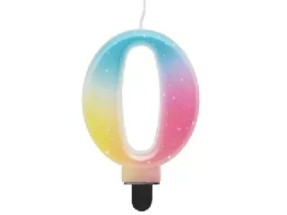 Beauty and Charm: Szivárvány színű pasztell számgyertya - 0