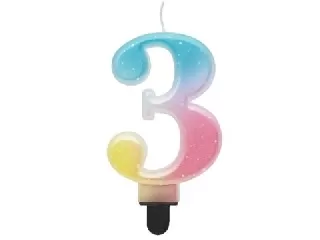 Beauty and Charm: Szivárvány színű pasztell számgyertya - 3