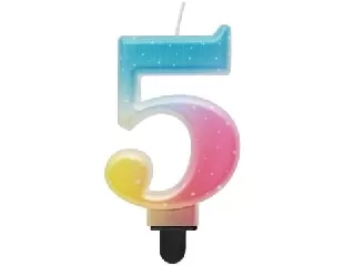 Beauty and Charm: Szivárvány színű pasztell számgyertya - 5