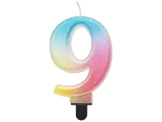 Beauty and Charm: Szivárvány színű pasztell számgyertya - 9
