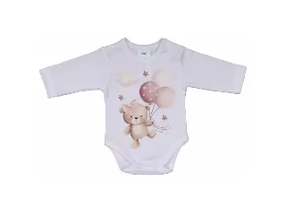 Bébi hosszú ujjú kombidressz Maci lány fehér 44