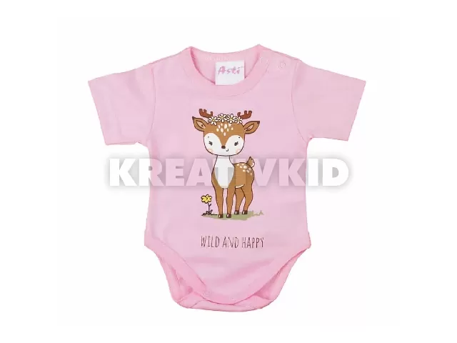 Bébi rövid ujjú kombidressz Vp. Õzike rózsaszín 56