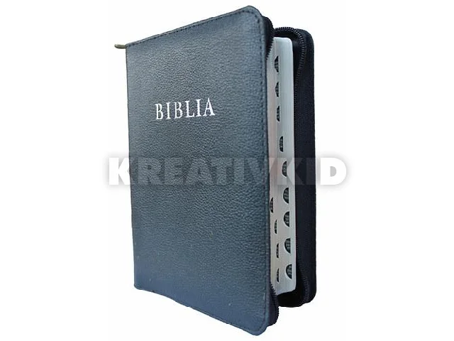 BIBLIA (REVIDEÁLT ÚJ FORDÍTÁS, KÖZÉPMÉRETŰ, CIPZÁRAS, BŐRTOKBAN)