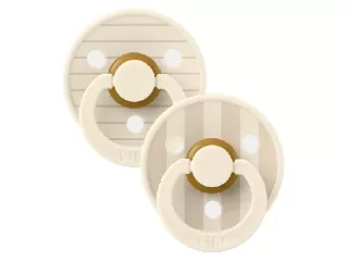 BIBS játszócumi - Studio PIN Colour natúr kaucsuk 6-18 hó vanília mix 2 db