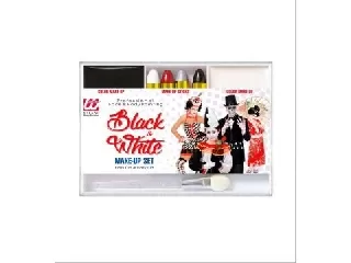 BLACK & WHITE MAKEUP SET (4 makeup sticks, black & white makeup in tray, applicator) - color make up 12 g, sticks 8 g