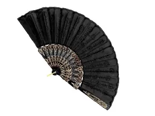 Legyező fekete hímzéssel 