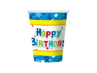 Boldog születésnapot! papírpohár - kék, 6 db-os