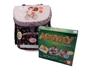 Bon Voyage kompakt mágneszáras iskolatáska + ajándék Activity Family társasjáték
