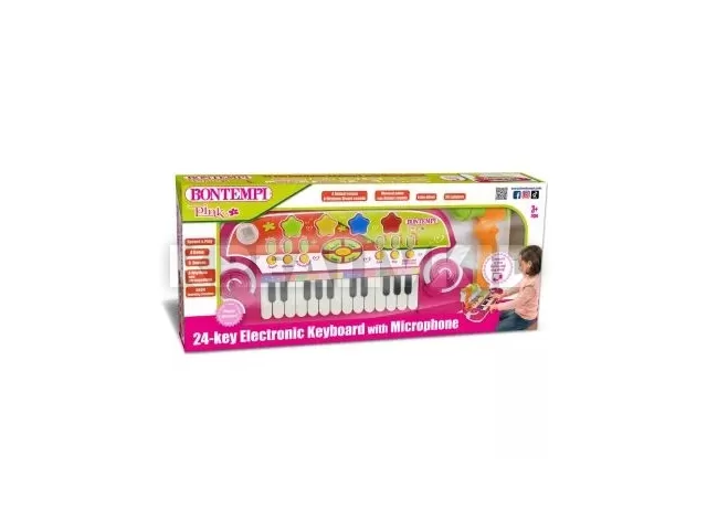 Bontempi: 24 billentyűs játékszintetizátor mikrofonnal - rózsaszín