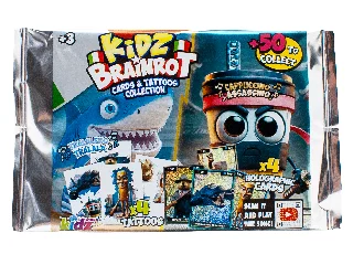 Brainrot holografikus kártyák és tetoválások