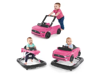 Bright Starts Bébikomp, 3in1 Ford Mustang, Pink, 6 hó+, 12 kg-ig