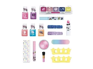 Canenco Create It! Make-Up szett neon és csillámló színekkel, fém bőröndben