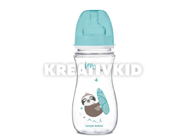 Canpol babies Anti-kólikás cumisüveg, EasyStart, EXOTIC ANIMALS, 300 ml - kék