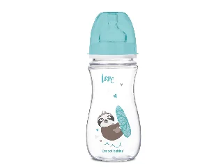 Canpol babies Anti-kólikás cumisüveg, EasyStart, EXOTIC ANIMALS, 300 ml - kék