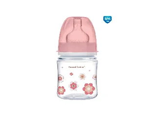 Canpol babies Anti-kólikás cumisüveg, EasyStart, NEWBORN BABY, 120 ml - rózsaszín