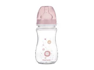 Canpol babies Anti-kólikás cumisüveg, EasyStart, NEWBORN BABY, 240 ml - pink