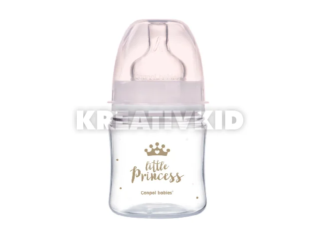 Canpol babies Anti-kólikás cumisüveg, EasyStart, ROYAL BABY, 120 ml - pink