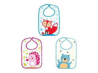 Canpol babies Pamut előke vállpánt rögzítéssel - CUTE ANIMALS