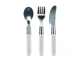 Canpol babies Rozsdamentes acél, evőeszköz készlet - fehér