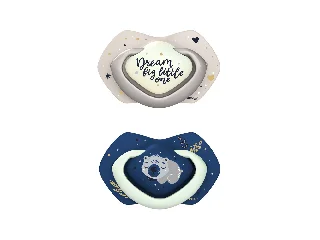 Canpol babies Sötétben világító, szimmetrikus szilikoncumi-készlet, Light touch, 0-6hó, SLEEP