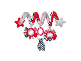 Canpol babies Spirál játék a babakocsira/gyermekágyra - ZigZag piros