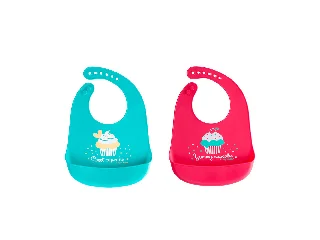 Canpol babies Szilikon előke zsebbel, CUPCAK - kék