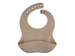 Canpol babies Szilikon előke zsebbel, DOTS - bézs