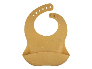 Canpol babies Szilikon előke zsebbel, DOTS - sárga