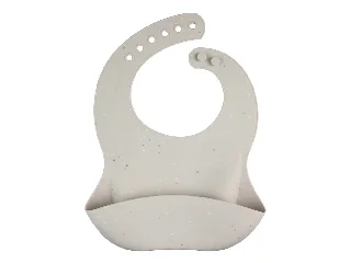 Canpol babies Szilikon előke zsebbel, DOTS - szürke