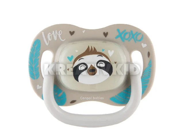 Canpol babies Szilikon szimmetrikus cumi, 18hó+, 1db, EXOTIC ANIMALS, lajhár