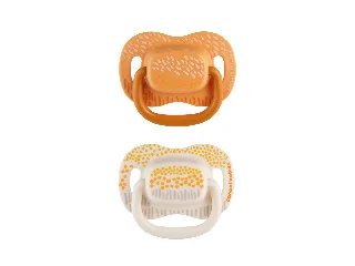 Canpol babies Szilikon szimmetrikus cumiszett, 0-6hó, MOUNTAINS - sárga